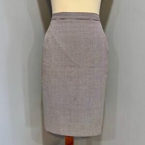 VTG 90s  Briggs Black White Houndstooth Pencil Skirt High Waist Career, Size 16